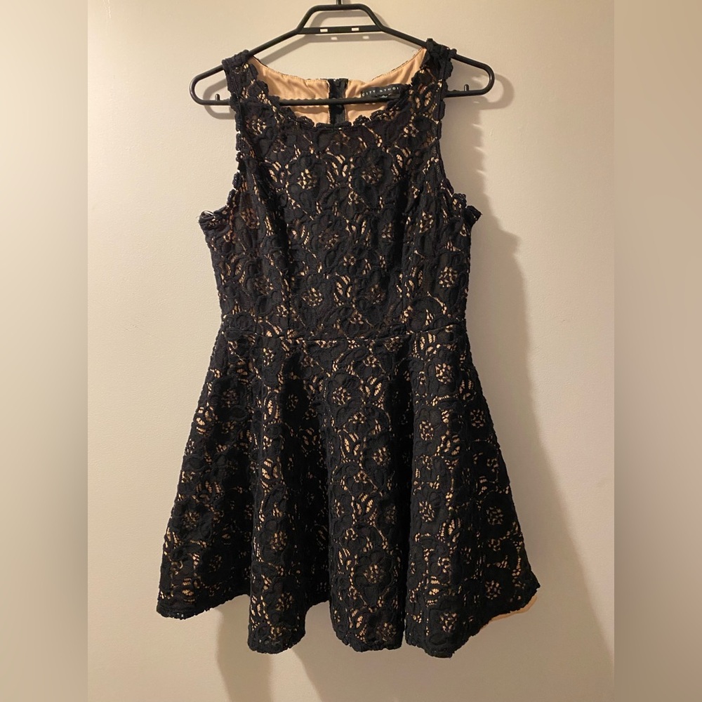 City Studios Juniors' Lace Fit & Flare Dress